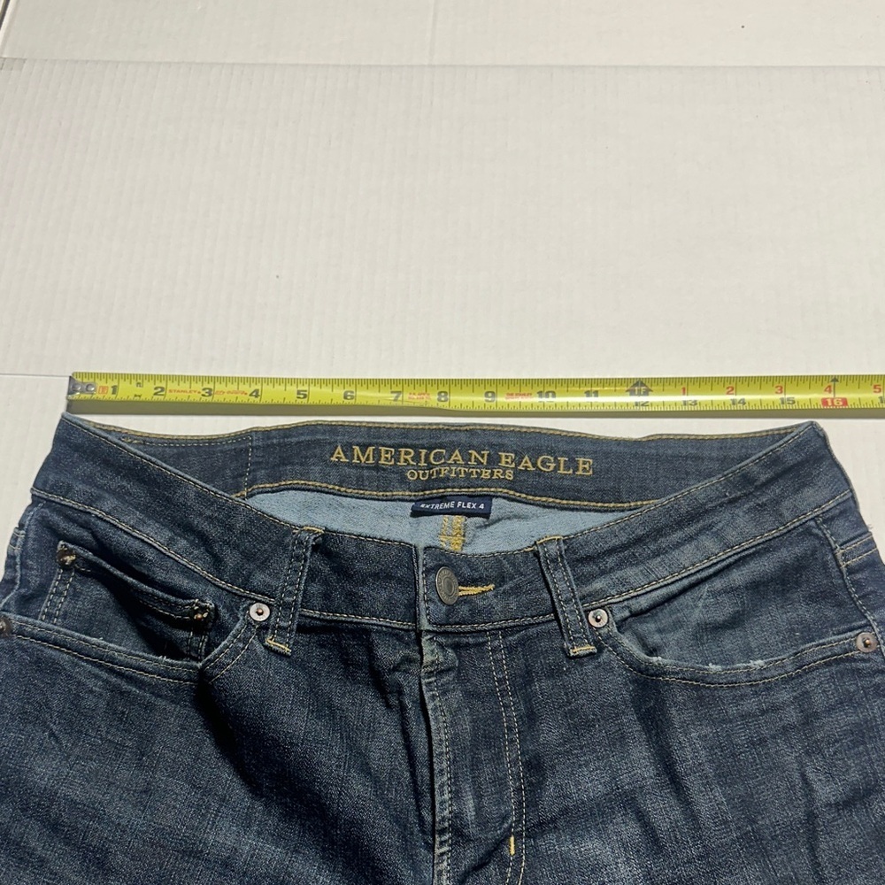 American Eagle original straight extreme flex 4 distressed Blue Jeans 32x32 - Picture 5 of 13
